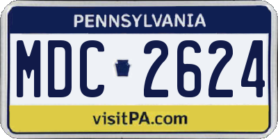 PA license plate MDC2624
