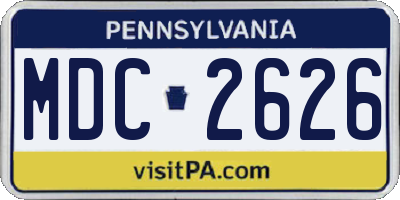 PA license plate MDC2626