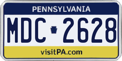PA license plate MDC2628