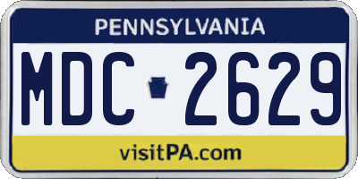 PA license plate MDC2629
