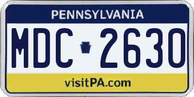 PA license plate MDC2630