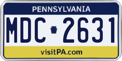 PA license plate MDC2631