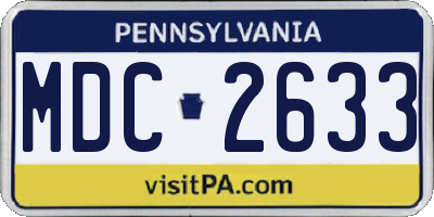 PA license plate MDC2633