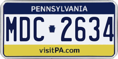 PA license plate MDC2634