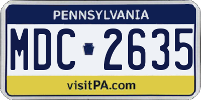 PA license plate MDC2635