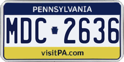 PA license plate MDC2636