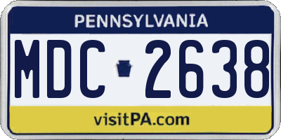 PA license plate MDC2638