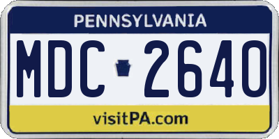 PA license plate MDC2640