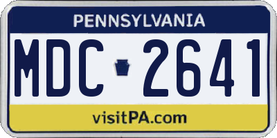 PA license plate MDC2641