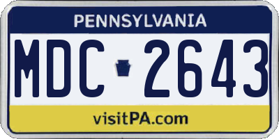 PA license plate MDC2643
