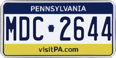 PA license plate MDC2644