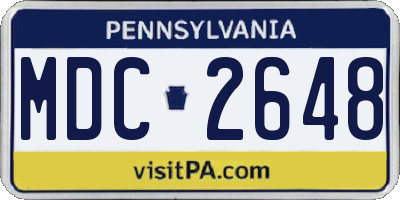 PA license plate MDC2648