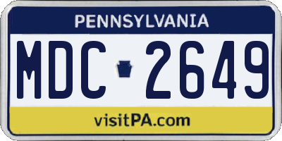 PA license plate MDC2649