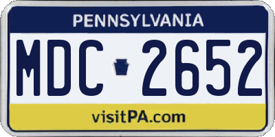 PA license plate MDC2652