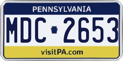 PA license plate MDC2653