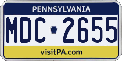 PA license plate MDC2655