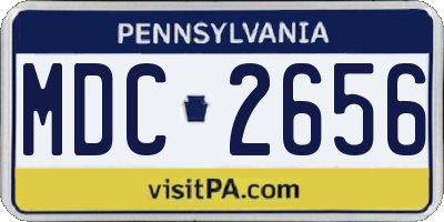 PA license plate MDC2656