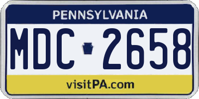 PA license plate MDC2658