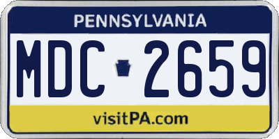 PA license plate MDC2659