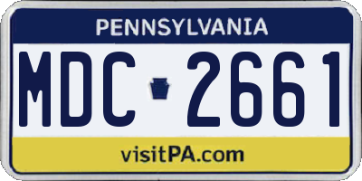 PA license plate MDC2661