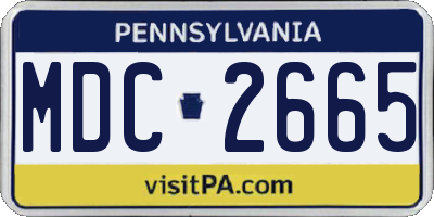 PA license plate MDC2665