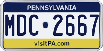 PA license plate MDC2667