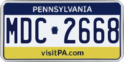 PA license plate MDC2668