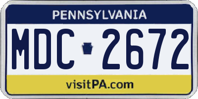 PA license plate MDC2672