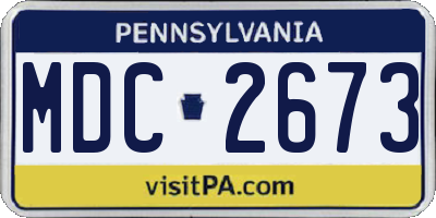 PA license plate MDC2673