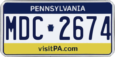 PA license plate MDC2674
