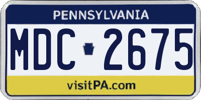PA license plate MDC2675