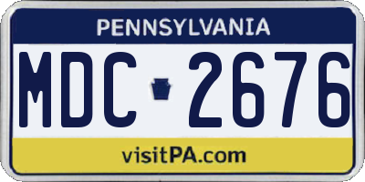 PA license plate MDC2676