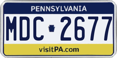 PA license plate MDC2677