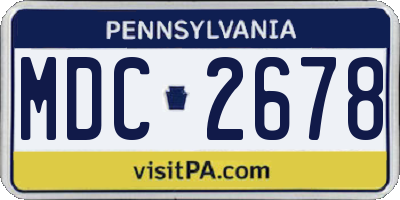 PA license plate MDC2678