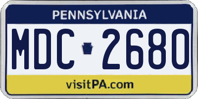 PA license plate MDC2680