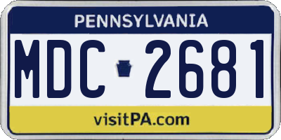 PA license plate MDC2681