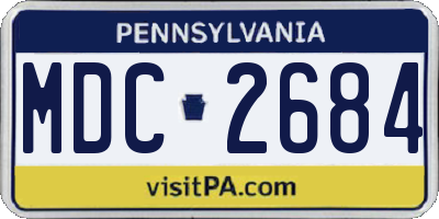PA license plate MDC2684