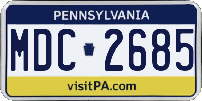 PA license plate MDC2685