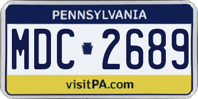 PA license plate MDC2689
