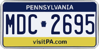 PA license plate MDC2695