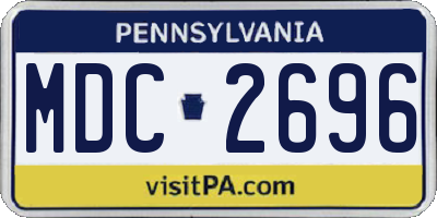 PA license plate MDC2696