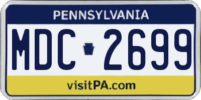 PA license plate MDC2699