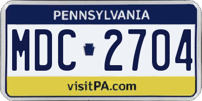 PA license plate MDC2704