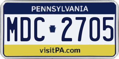 PA license plate MDC2705