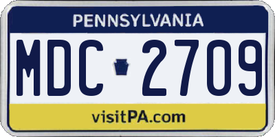 PA license plate MDC2709