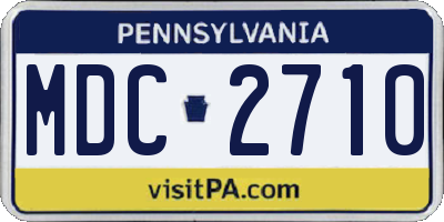 PA license plate MDC2710