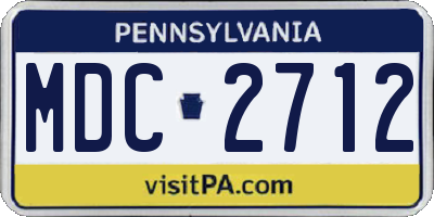 PA license plate MDC2712