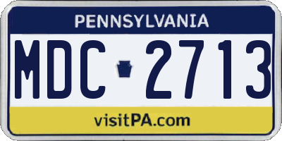 PA license plate MDC2713