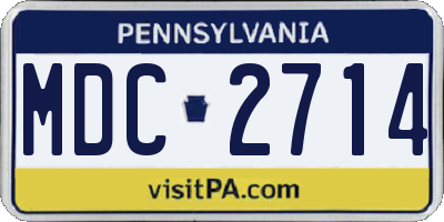 PA license plate MDC2714