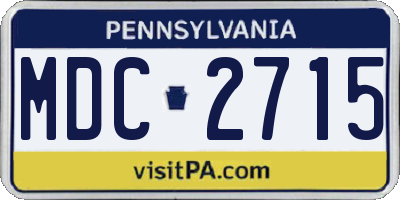PA license plate MDC2715